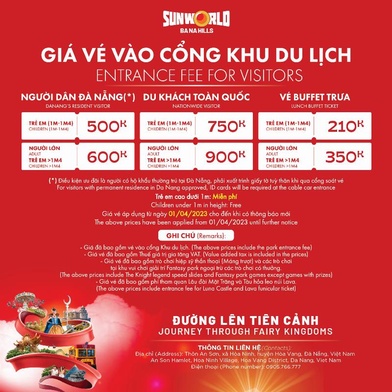 Giá vé Sun World Bà Nà Hills mới nhất