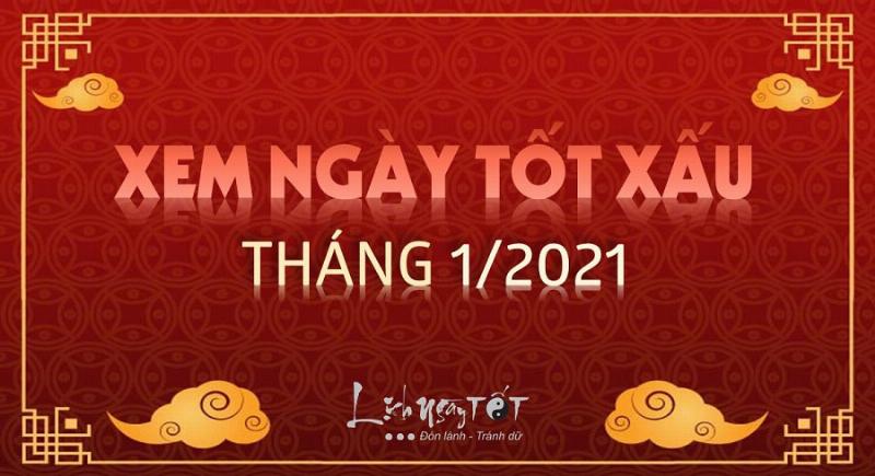 Ngũ Hành Ngày Tốt Tháng 1 2021